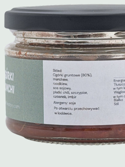 Ogórki kimchi — etykieta