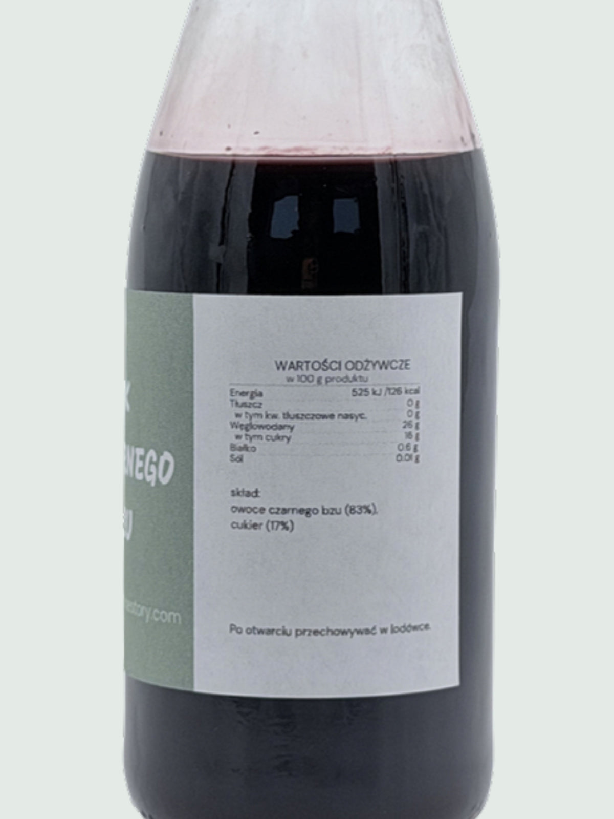 Sok z czarnego bzu — etykieta